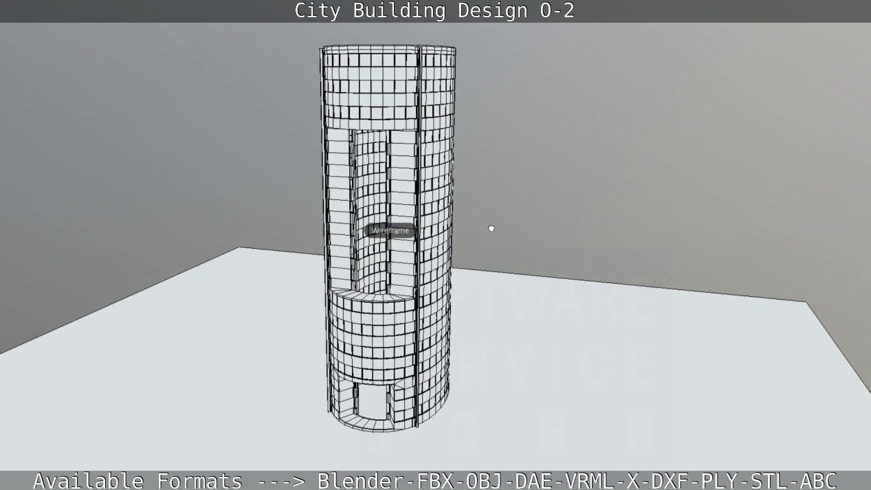 City Building Design O-2 Low-poly 3D model_91