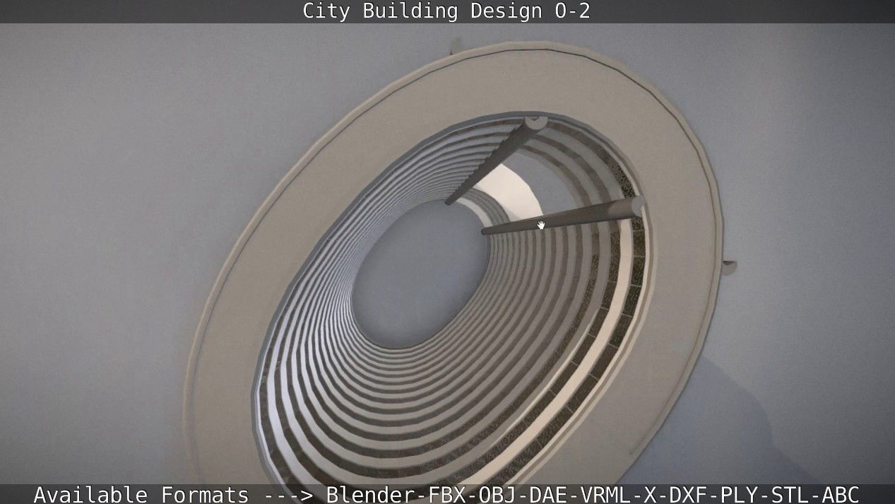 City Building Design O-2 Low-poly 3D model_49