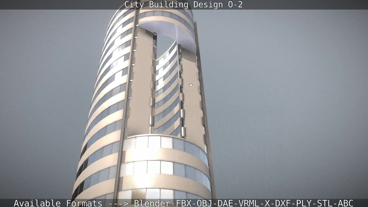 City Building Design O-2 Low-poly 3D model_45