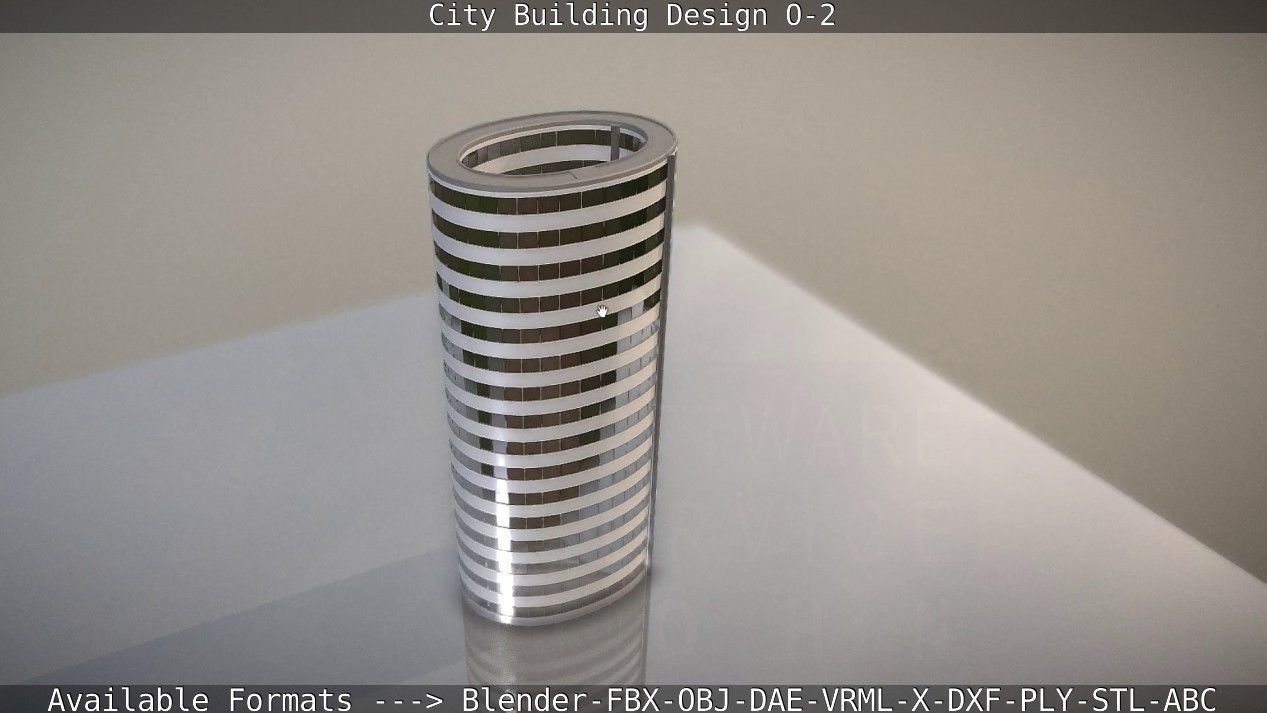 City Building Design O-2 Low-poly 3D model_29
