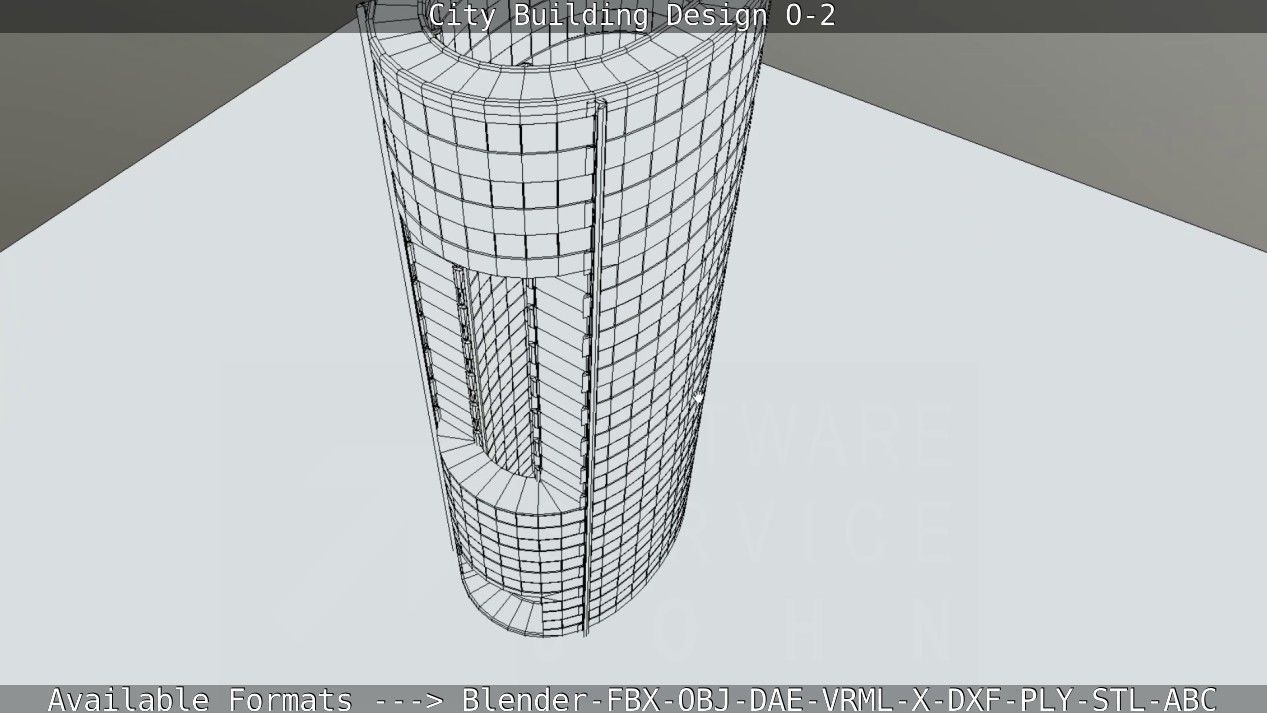 City Building Design O-2 Low-poly 3D model_93