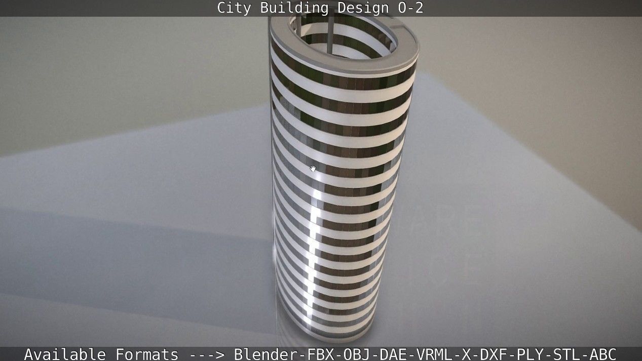 City Building Design O-2 Low-poly 3D model_23