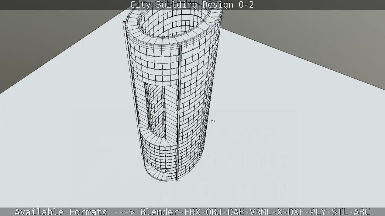 City Building Design O-2 Low-poly 3D model_92