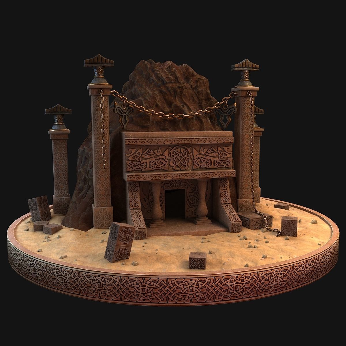Cave entrance 3D model_1