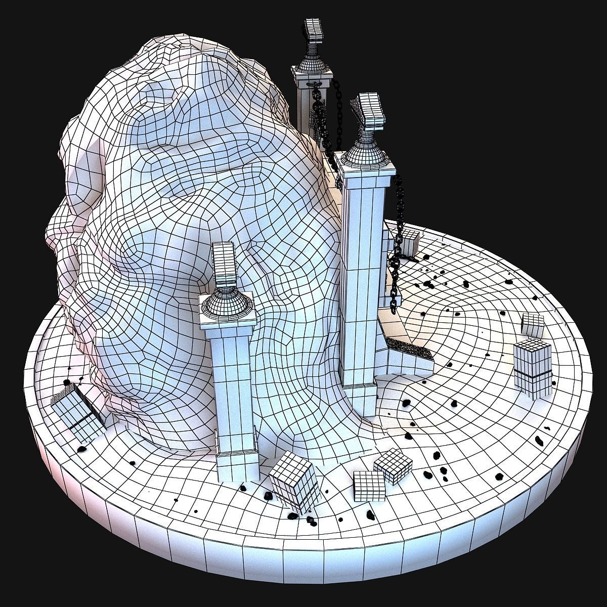 Cave entrance 3D model_13