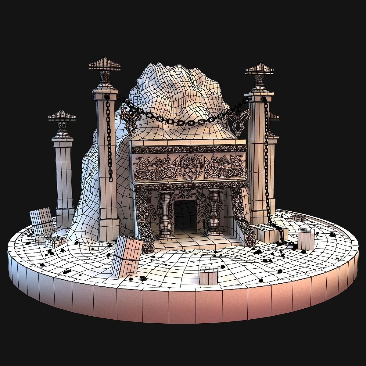 Cave entrance 3D model_11