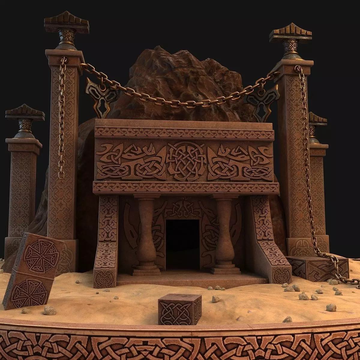 Cave entrance 3D model_0