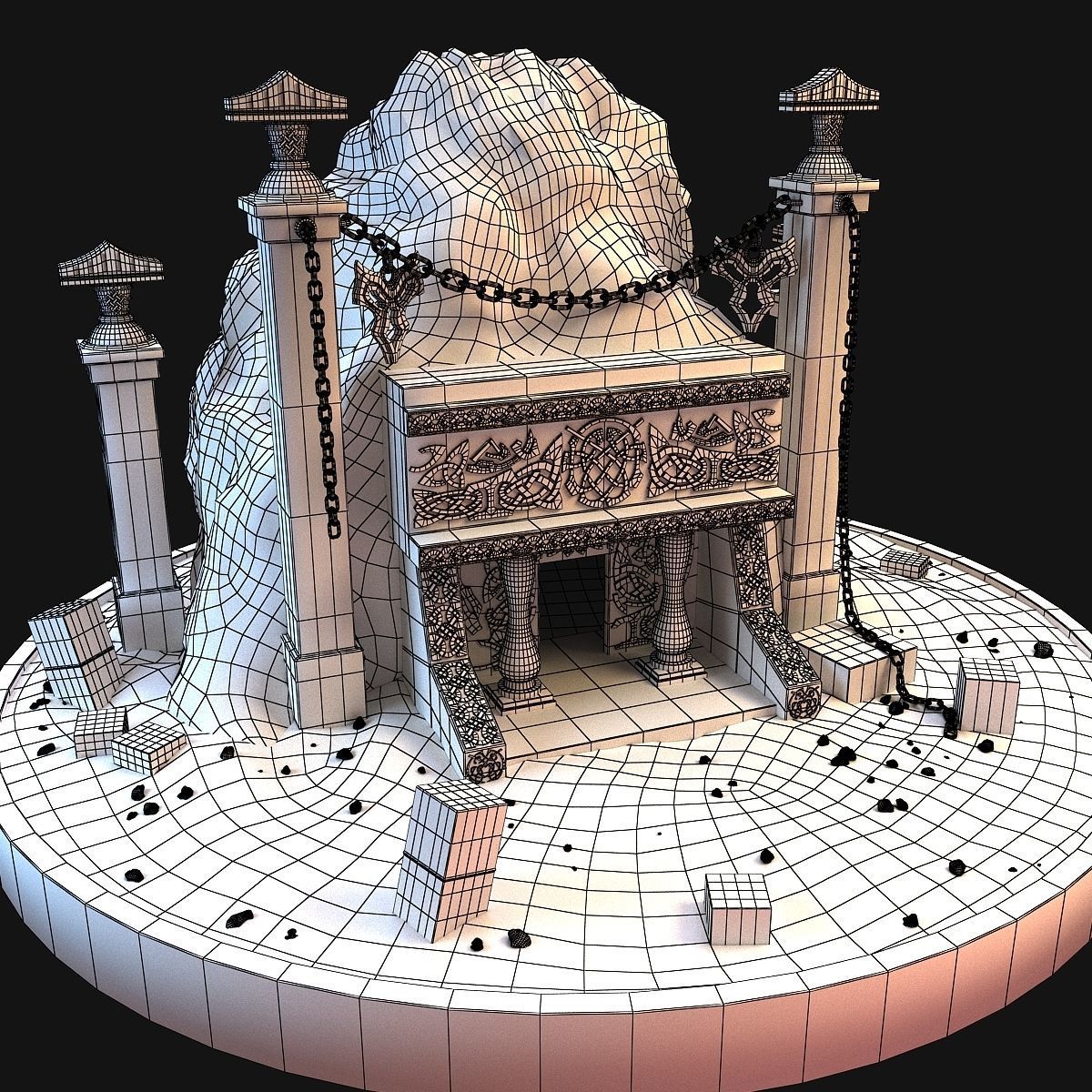 Cave entrance 3D model_14