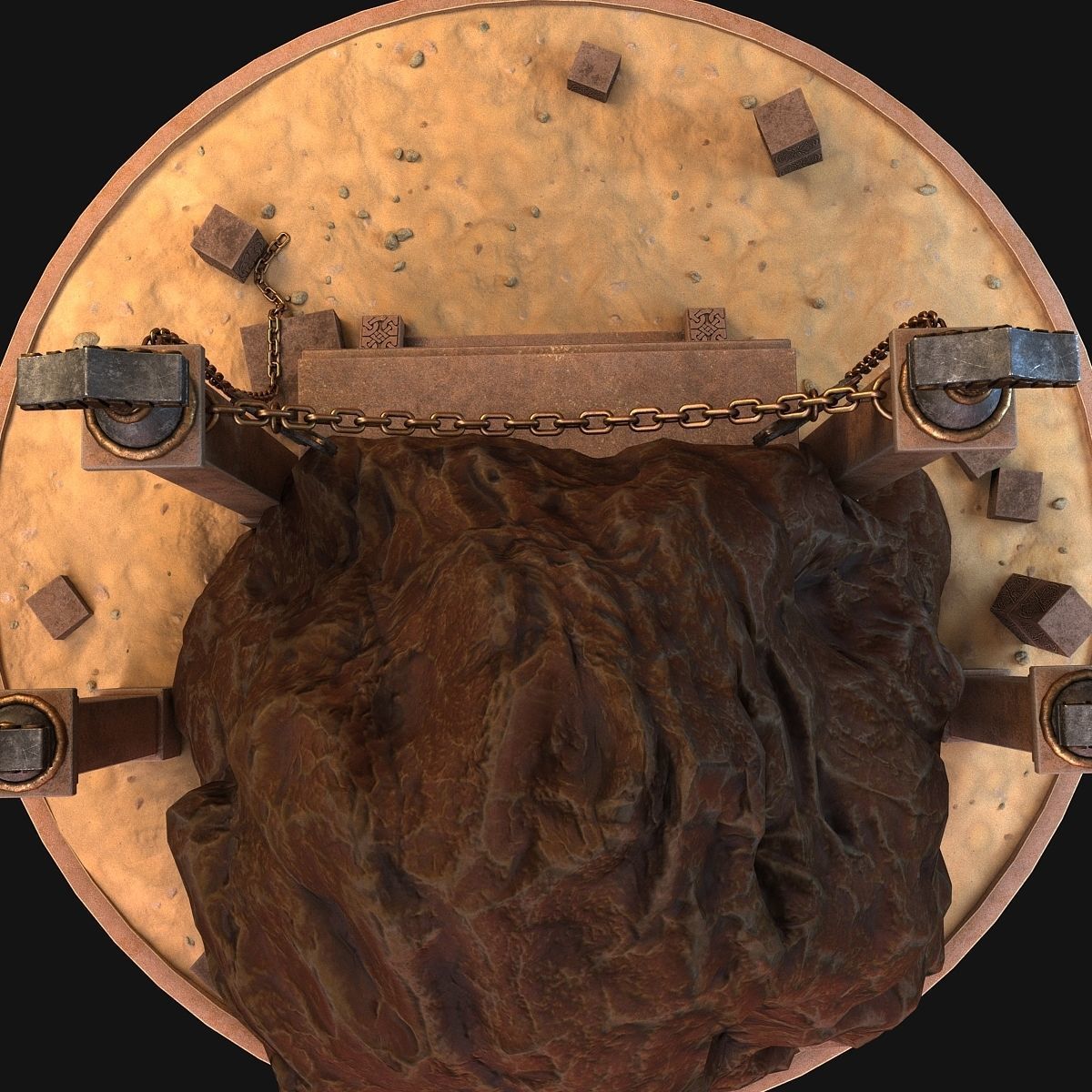 Cave entrance 3D model_9