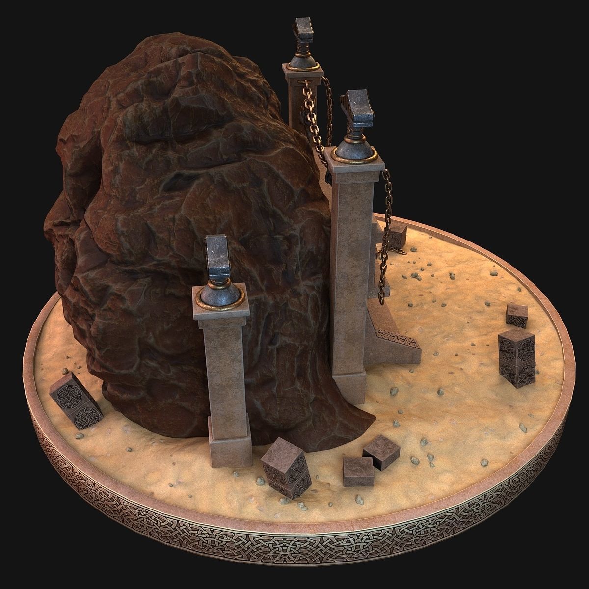 Cave entrance 3D model_2