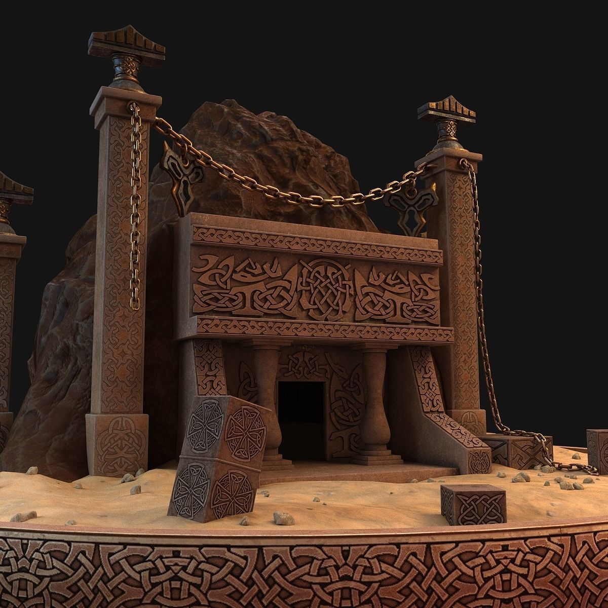 Cave entrance 3D model_5
