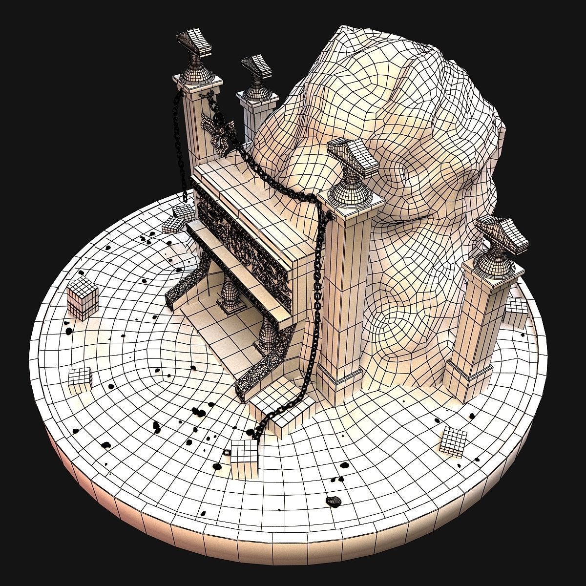 Cave entrance 3D model_10