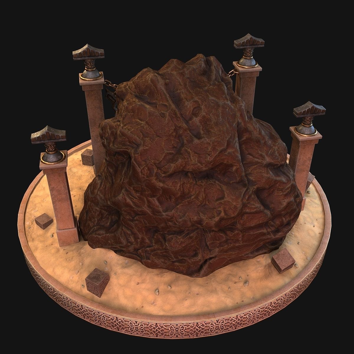 Cave entrance 3D model_6