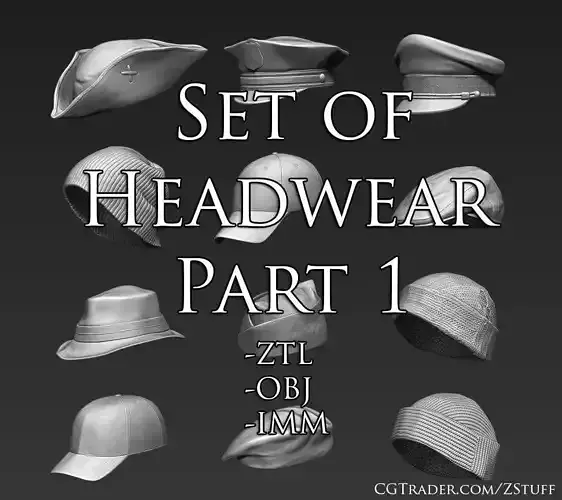 Set of Headwear Part 1 3D model