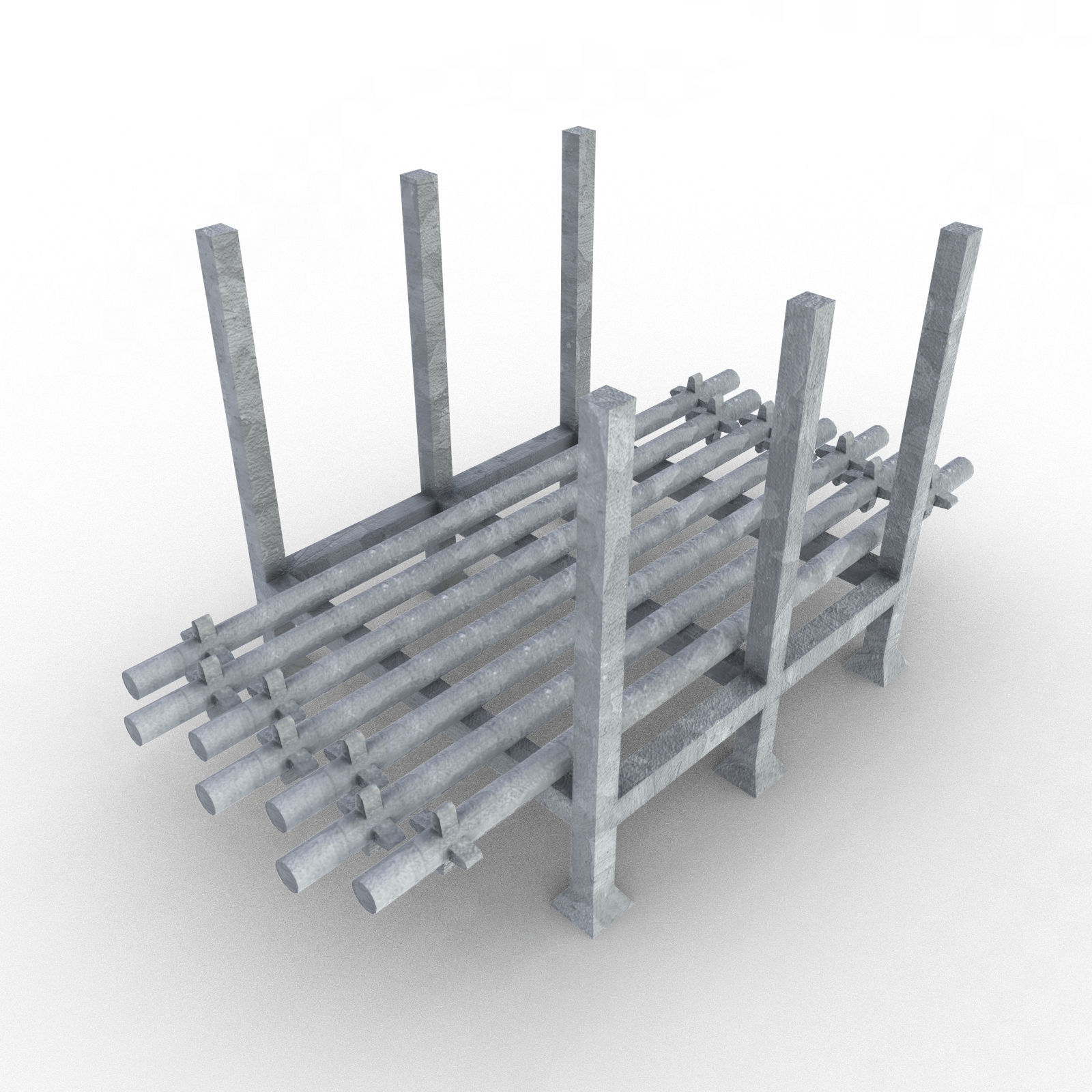Scaffold platform elements for construction and building Low-poly 3D model_9