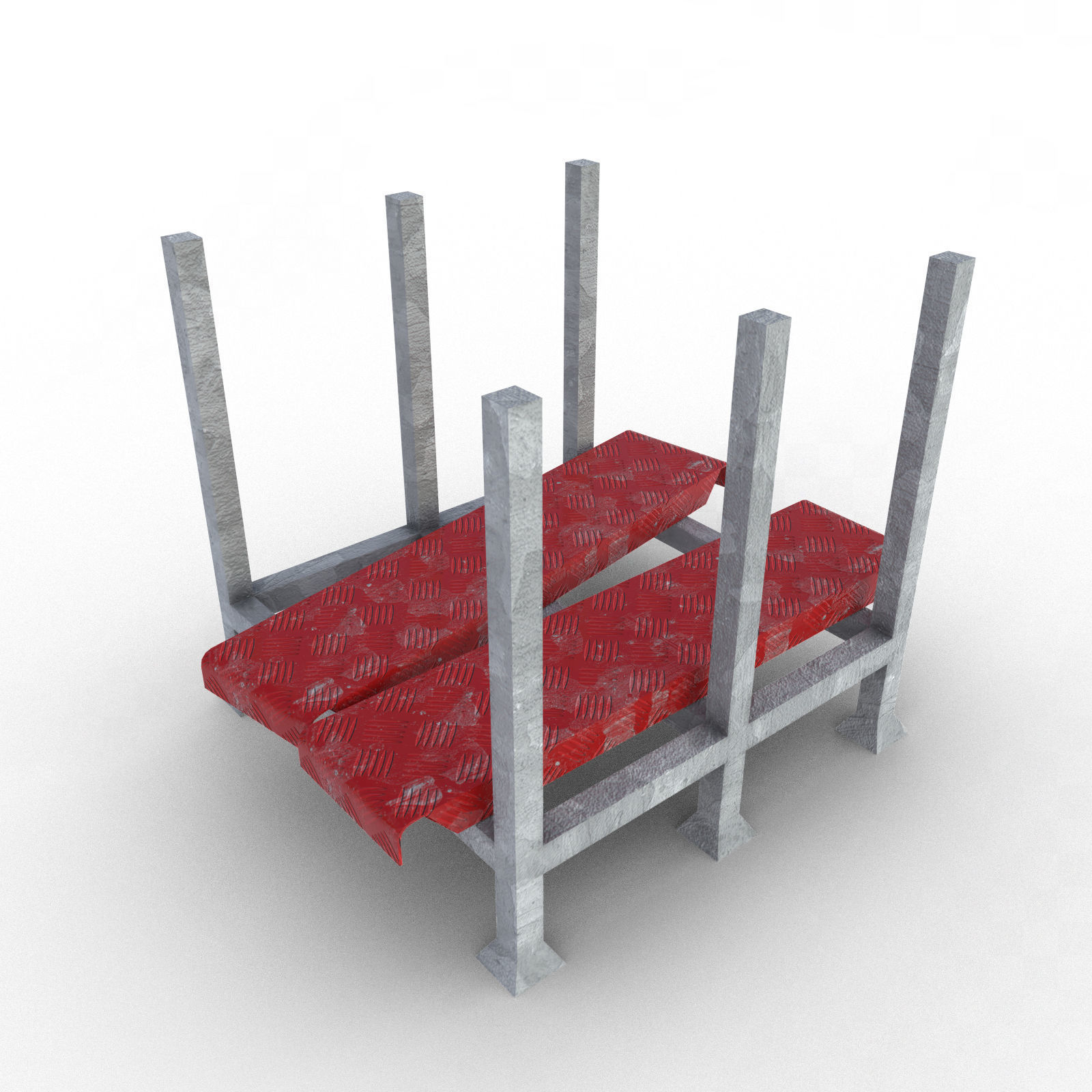 Scaffold platform elements for construction and building Low-poly 3D model_10