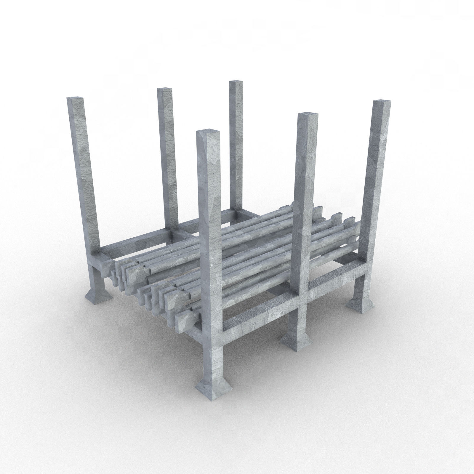 Scaffold platform elements for construction and building Low-poly 3D model_11