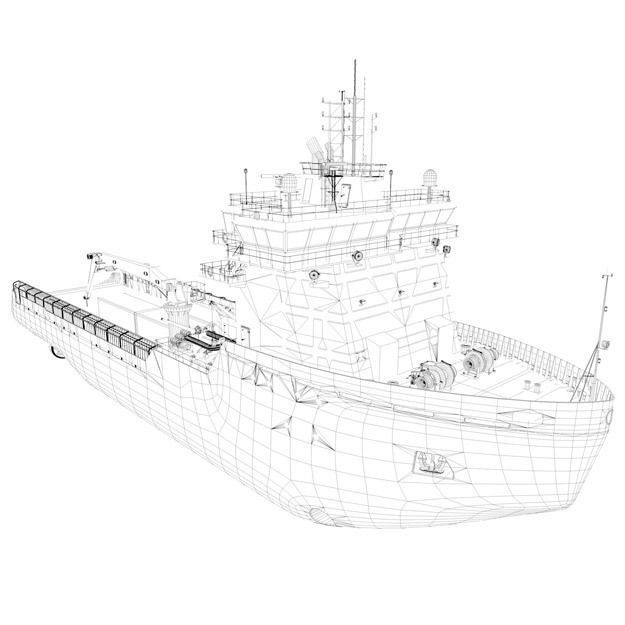 Icebreaker tugboat 3D model_1
