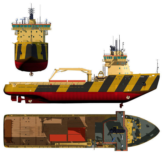 Icebreaker tugboat 3D model_8