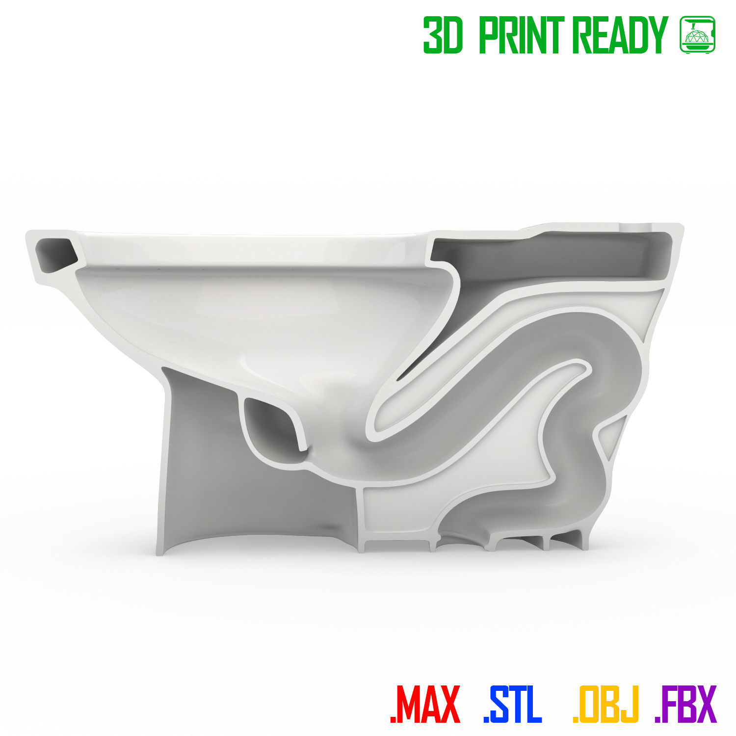 Toilet seat 3D print model_6