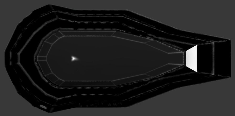 Weapons 4 front of spacecraft Low-poly 3D model_5