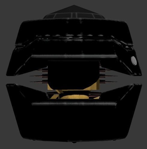 Weapons 4 front of spacecraft Low-poly 3D model_3