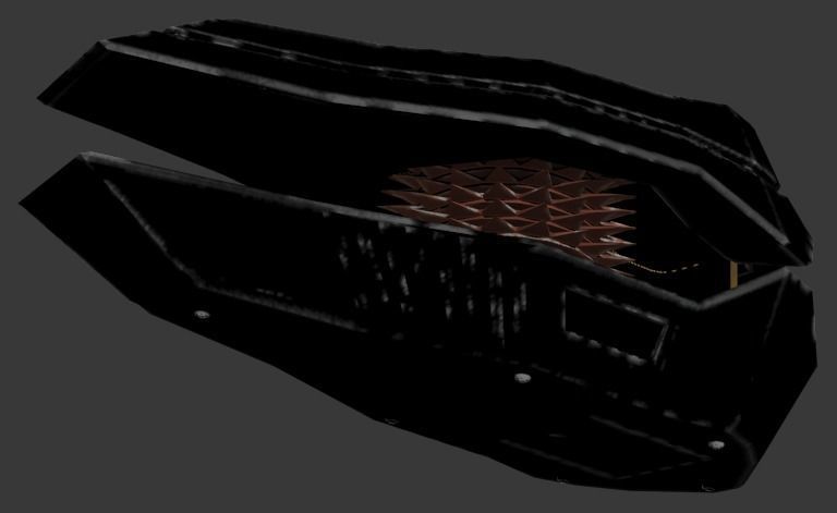 Weapons 4 front of spacecraft Low-poly 3D model_2