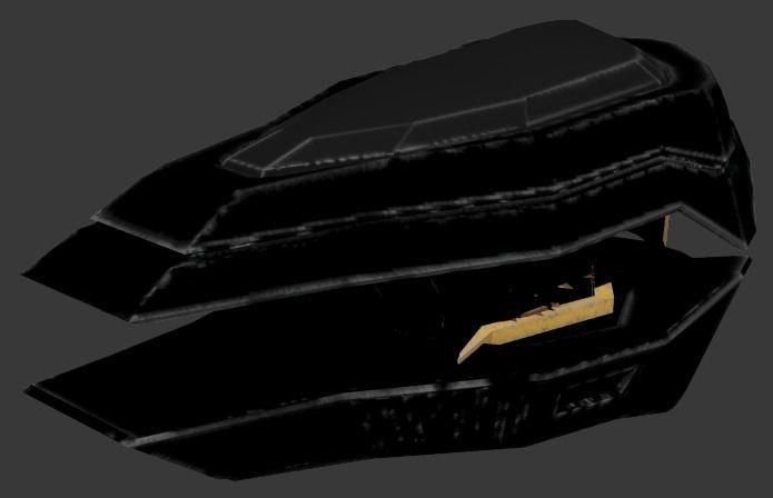 Weapons 4 front of spacecraft Low-poly 3D model_4