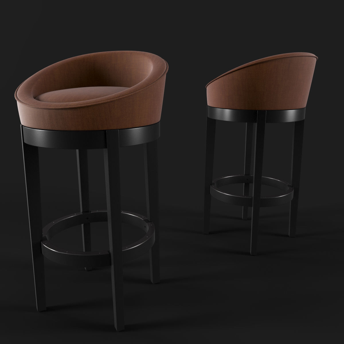 Chair No 7 Uris Swivel Microfiber Bar Stool 3D model_4