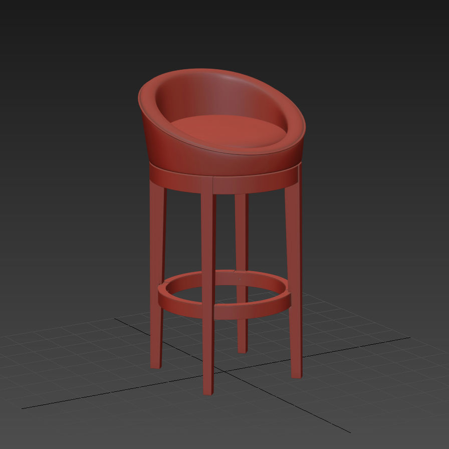 Chair No 7 Uris Swivel Microfiber Bar Stool 3D model_3