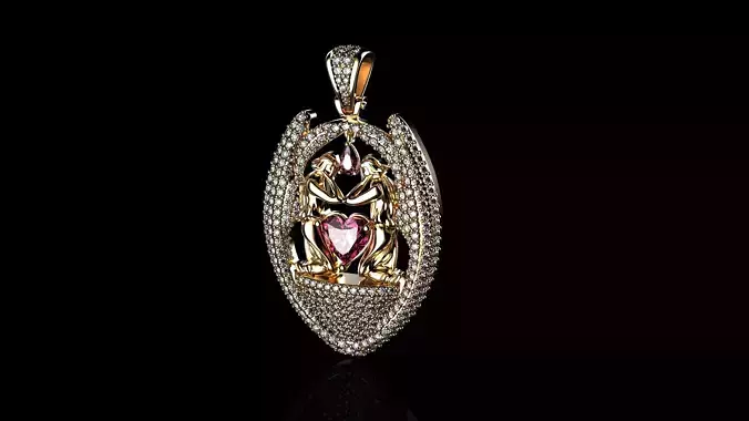 ANGEL DIAMOND MEDALLION PENDANT