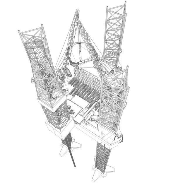 Jack-up rig 3D model_3