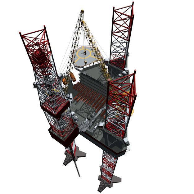 Jack-up rig 3D model_2