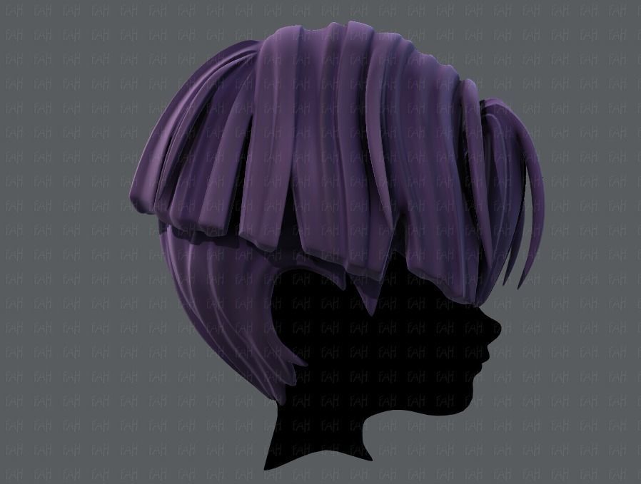 3D Hair style for boy V30 Low-poly 3D model_3