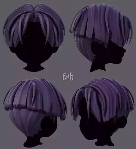 3D Hair style for boy V30 Low-poly 3D model