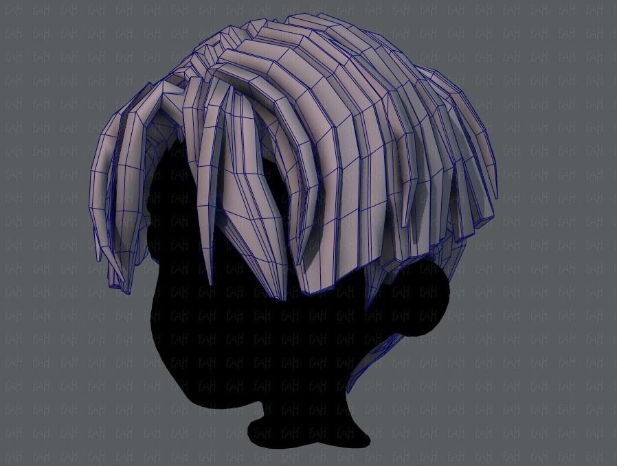 3D Hair style for boy V30 Low-poly 3D model_32