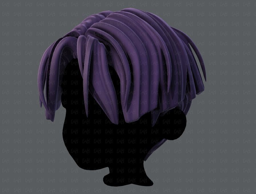 3D Hair style for boy V30 Low-poly 3D model_8