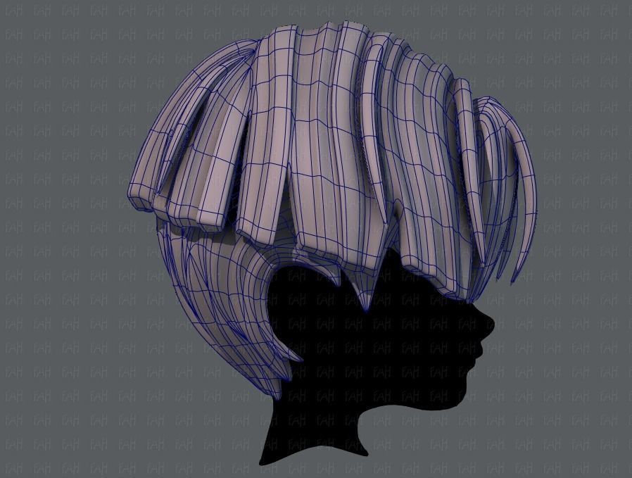 3D Hair style for boy V30 Low-poly 3D model_11
