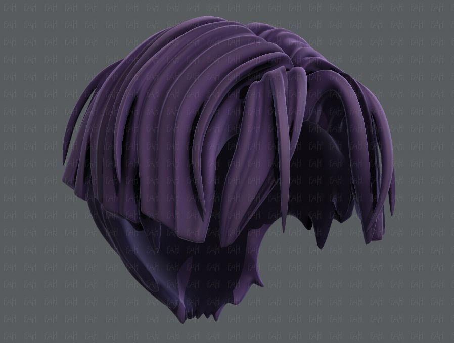 3D Hair style for boy V30 Low-poly 3D model_41