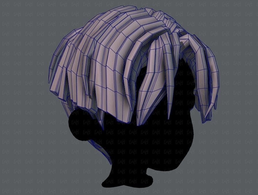 3D Hair style for boy V30 Low-poly 3D model_26