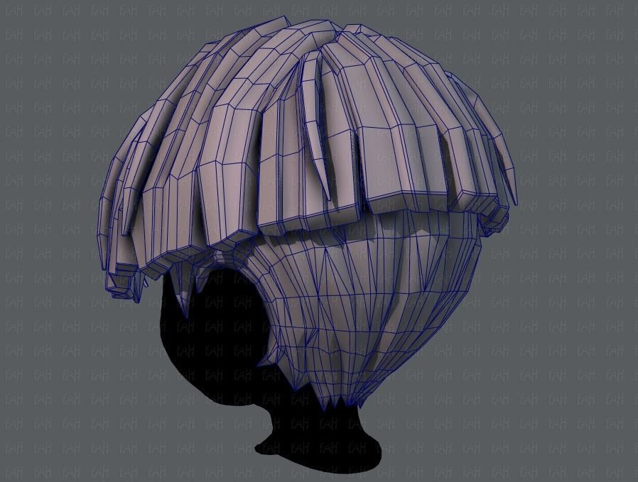 3D Hair style for boy V30 Low-poly 3D model_30