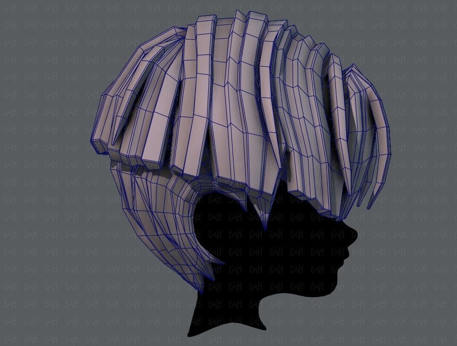 3D Hair style for boy V30 Low-poly 3D model_27