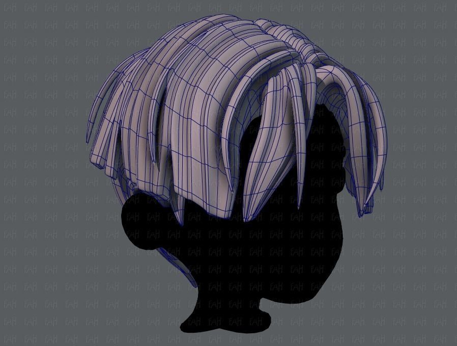 3D Hair style for boy V30 Low-poly 3D model_10