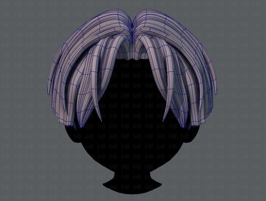 3D Hair style for boy V30 Low-poly 3D model_9