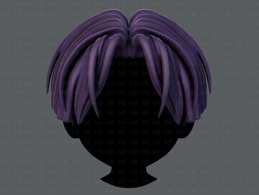 3D Hair style for boy V30 Low-poly 3D model_1
