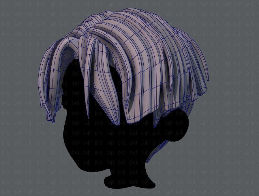 3D Hair style for boy V30 Low-poly 3D model_16