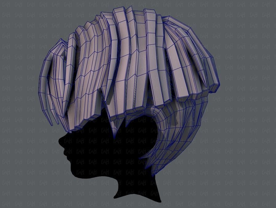 3D Hair style for boy V30 Low-poly 3D model_31