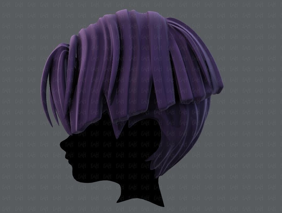 3D Hair style for boy V30 Low-poly 3D model_7