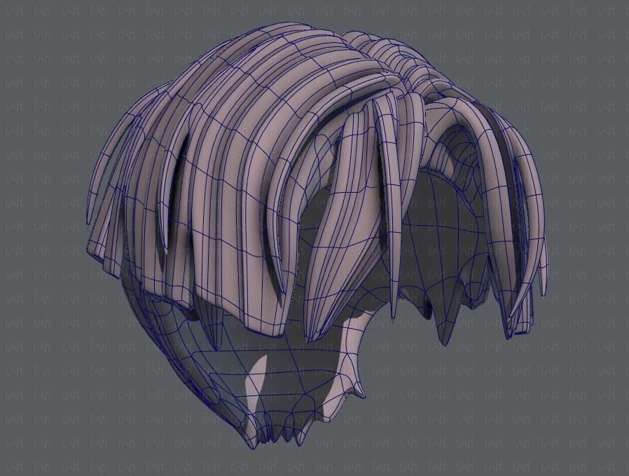 3D Hair style for boy V30 Low-poly 3D model_42