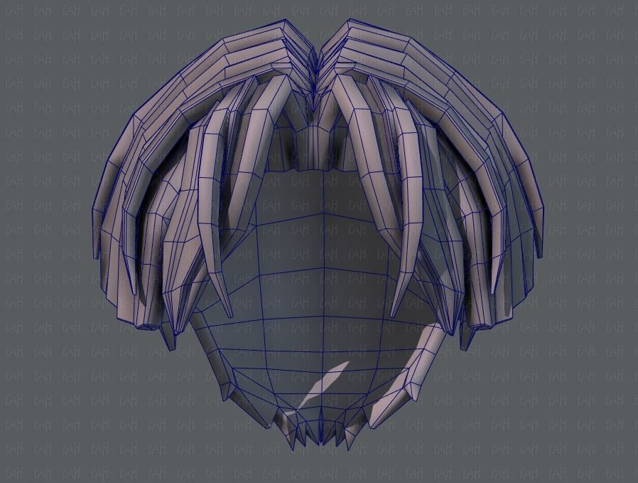 3D Hair style for boy V30 Low-poly 3D model_40